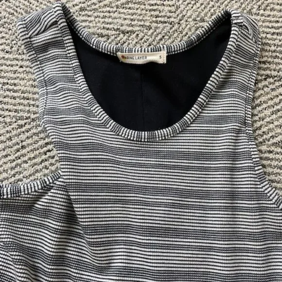 Marine Layer Lexi Rib Daytime black & white dress - Picture 4 of 5